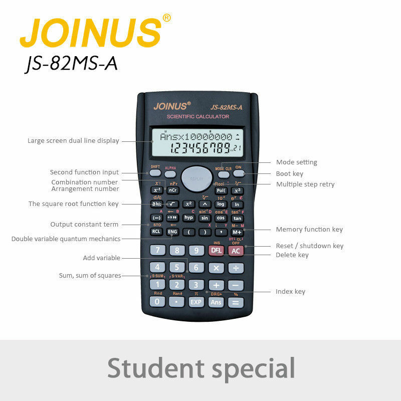 Scientific Calculator JS-82MS-A 12 Digits Double Display