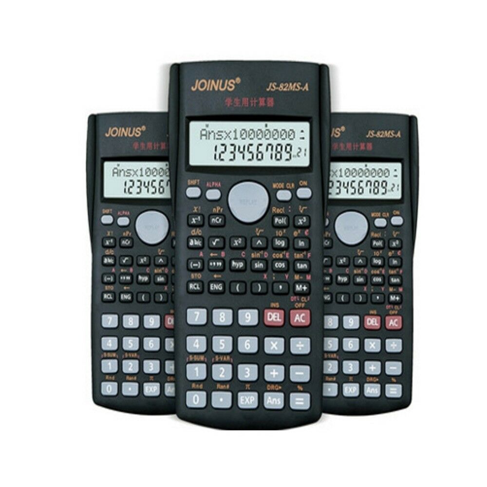 Scientific Calculator joinus electronic js-82ms-a for office model school big dual 12 digit display desktop graphic