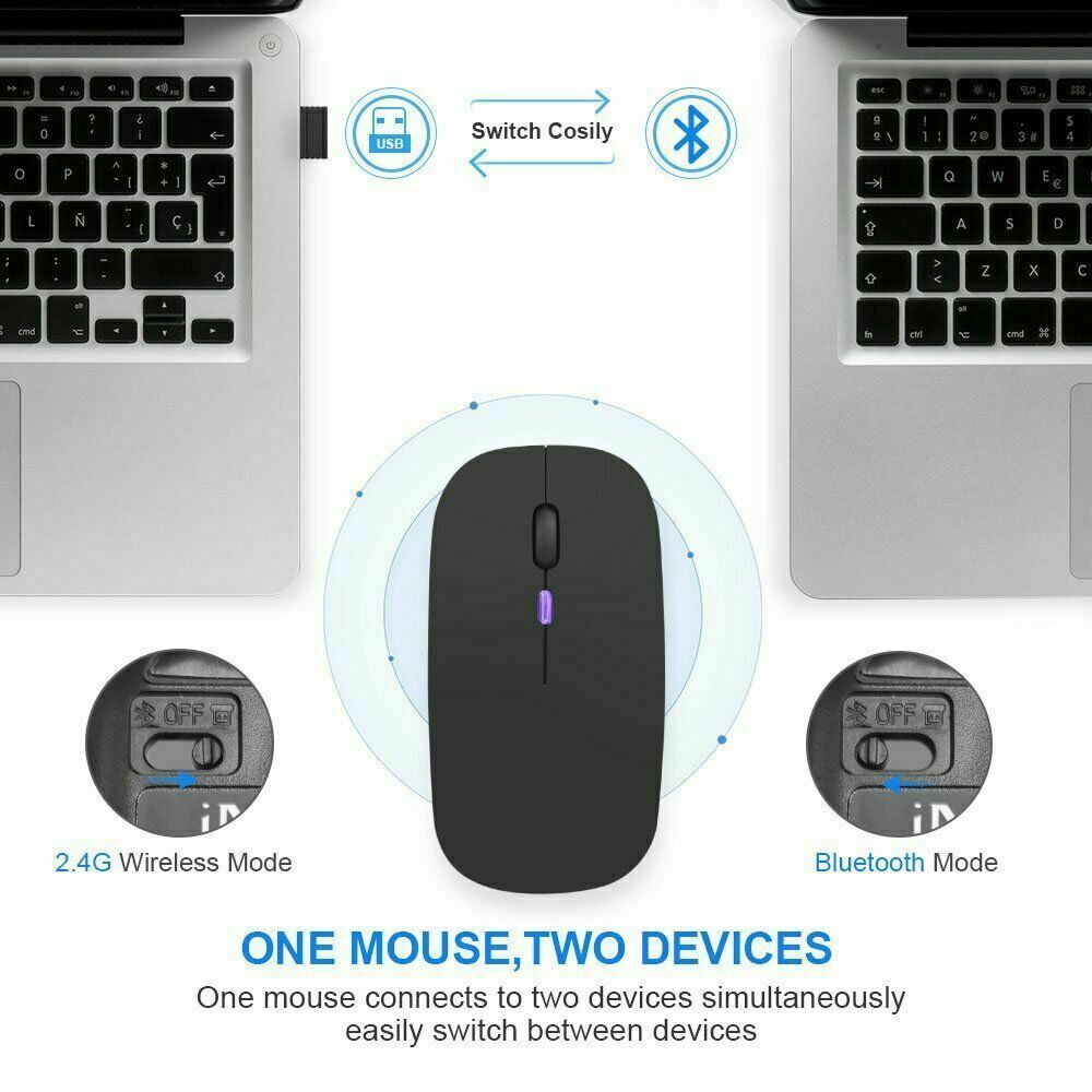Slim Rechargeable wireless Bluetooth Mouse