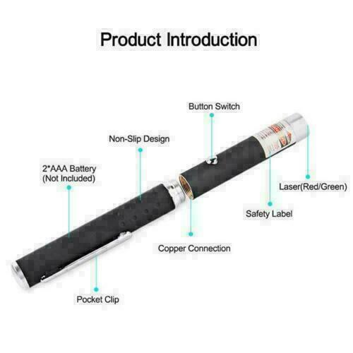 Ultra Bright Laser Pointer Pen – Purple, Green & Red Beam, Adjustable