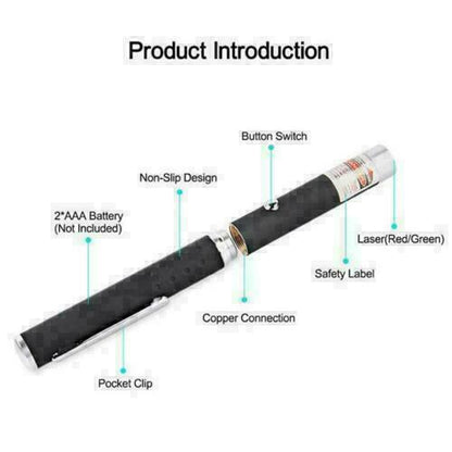 Ultra Bright Laser Pointer Pen – Purple, Green & Red Beam, Adjustable