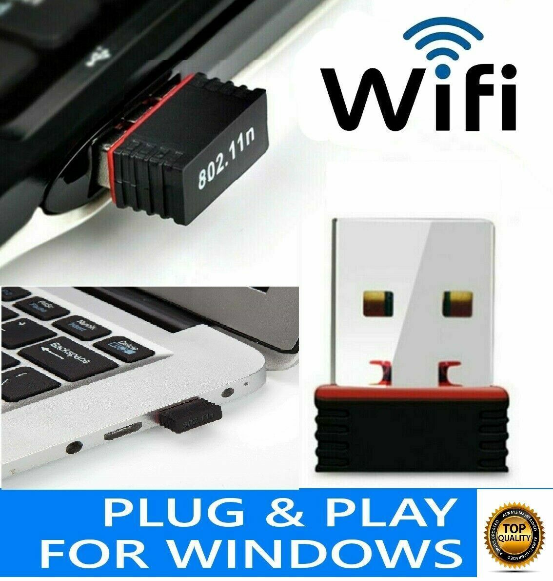 Wifi USB Wireless Dongle - 150Mbps Mini Wireless Adapter for Windows & LAN Network 