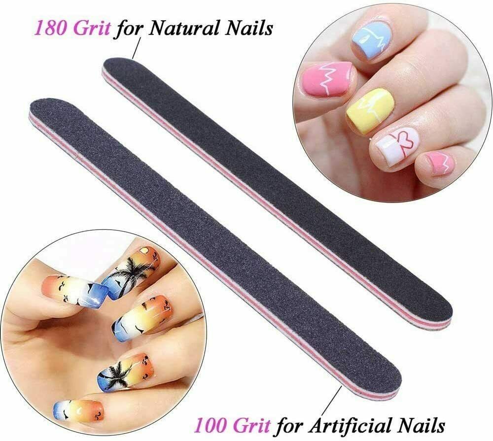 10x DOUBLE SIDED SENSASHES NAIL FILES EMERY BOARD STRAIGHT NAIL FILE KIT SET