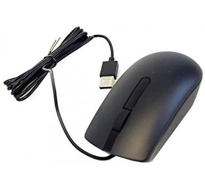 WIRED DELL MOUSE MS116 USB OPTICAL MICE WIRED BLACK SCROLL WHEEL 3 BUTTON