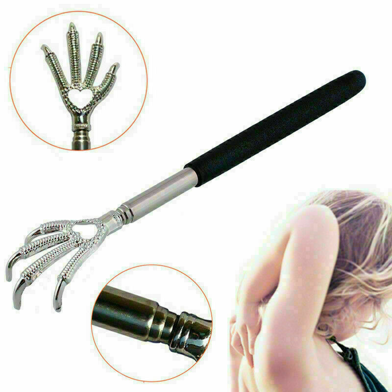 Extendable Back Scratcher Metal Telescopic Eagle Claw Portable Black Massager UK