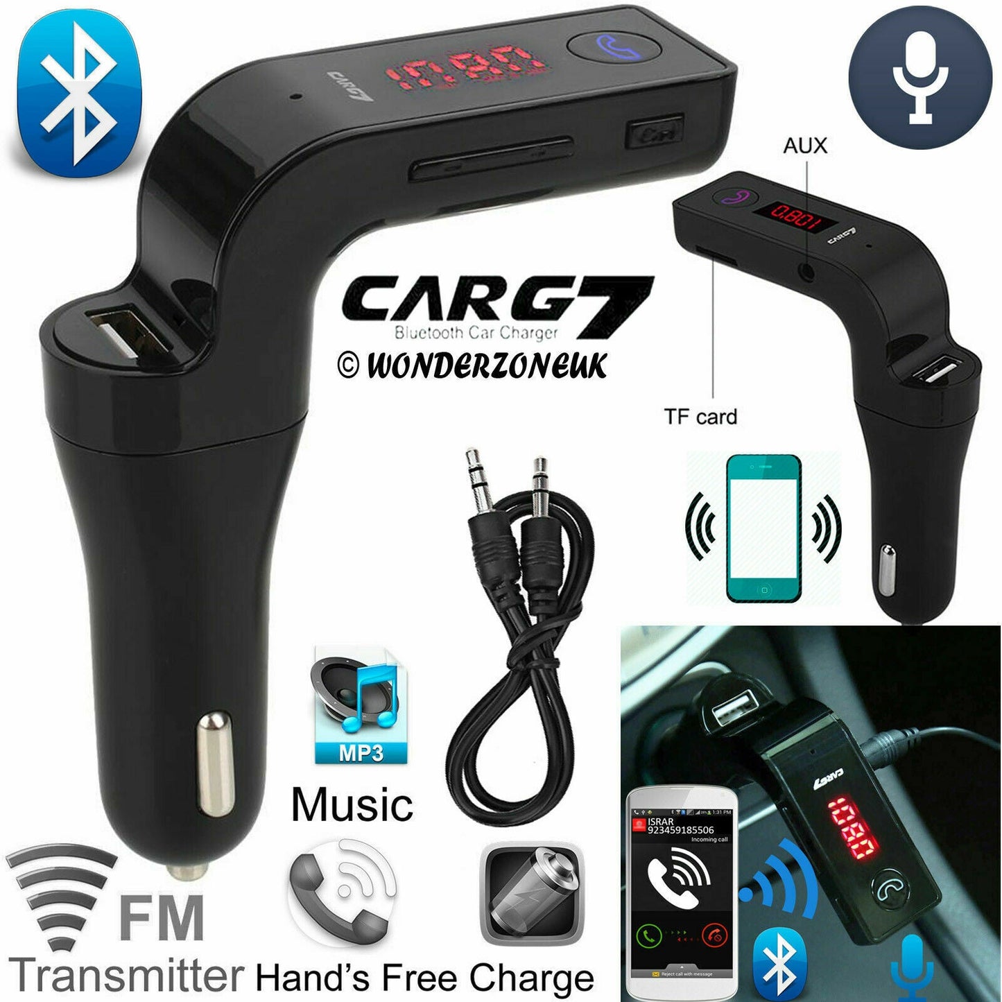 Wireless Car MP3 Bluetooth FM Transmitter Radio Music Player LCD USB Charger Kit