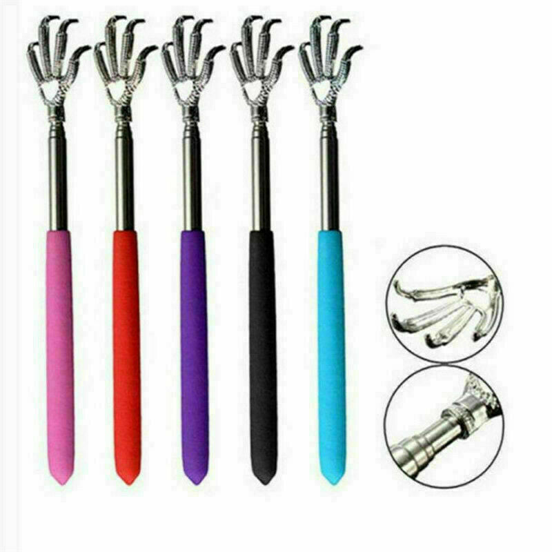 Extendable Back Scratcher Metal Telescopic Eagle Claw Portable Black Massager UK