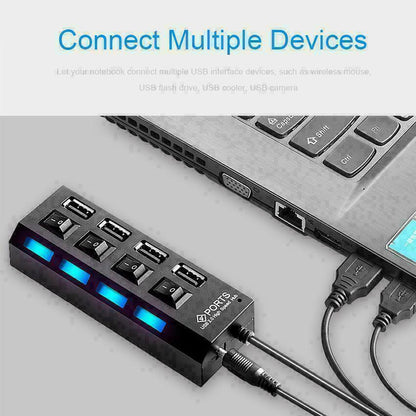 High Speed 4 Port USB HUB 2.0 Multi Splitter Expansion Desktop PC Laptop Adapter