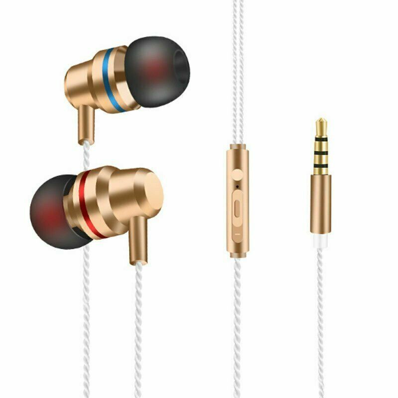 3.5mm Wired Headphone Super Heavy Bass Headset Earphone Stereo Earbuds With Mic