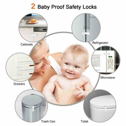 Child Toddler Baby Cupboard Cabinet Safety Locks Proof Door Drawer Fridge Kids