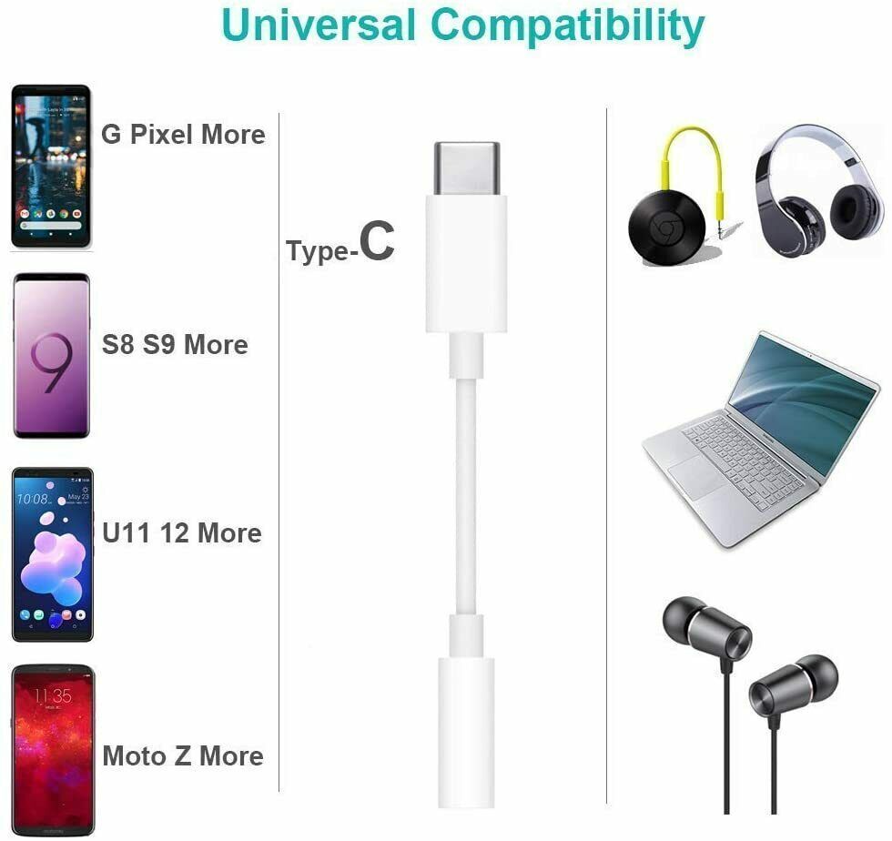 USB TYPE C TO 3.5mm AUDIO HEADPHONE ADAPTER JACK