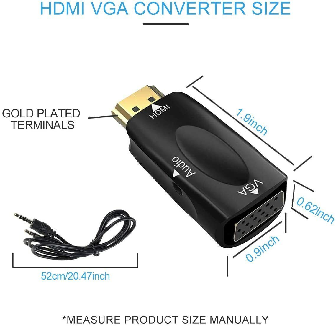 HDMI to VGA Adapter Converter with