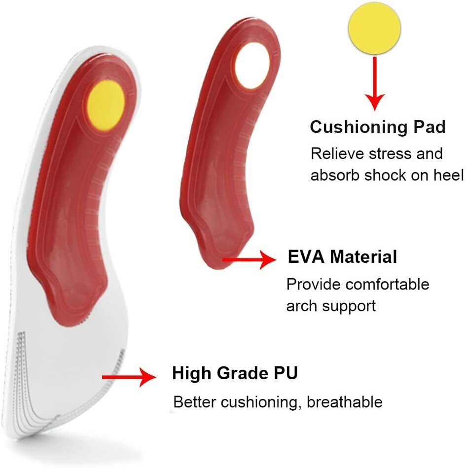 Orthotic Insoles for Arch Support Plantar Fasciitis Flat Feet Back Heel Pain