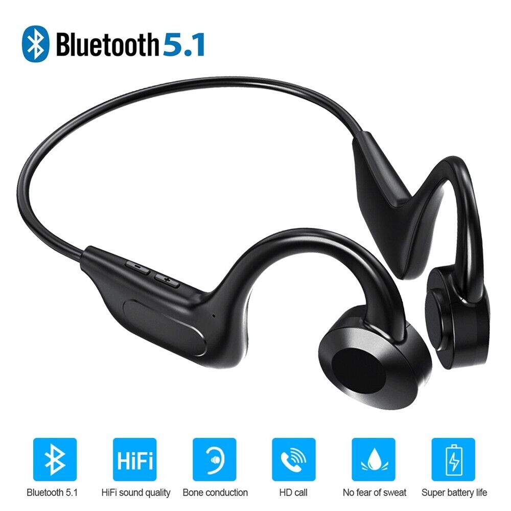 Bone Conduction Earphones Wireless Bluetooth Headset Sport Waterproof Headphones