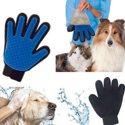 New Dog Cat Pet Grooming Glove Deshedding Brush Fur Remover Mitt UK