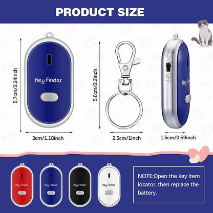 Lost Key Finder Whistle Beeping Flashing Locator Remote keychain LED Sonic torch