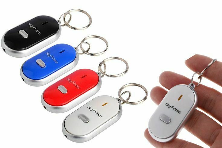 Lost Key Finder Whistle Beeping Flashing Locator Remote keychain LED Sonic torch