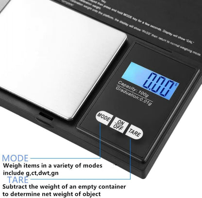 Small Pocket size Digital Weighing Scales ( 0.01g - 500g Grams ) use for measuring Kitchen Jewelry Gold