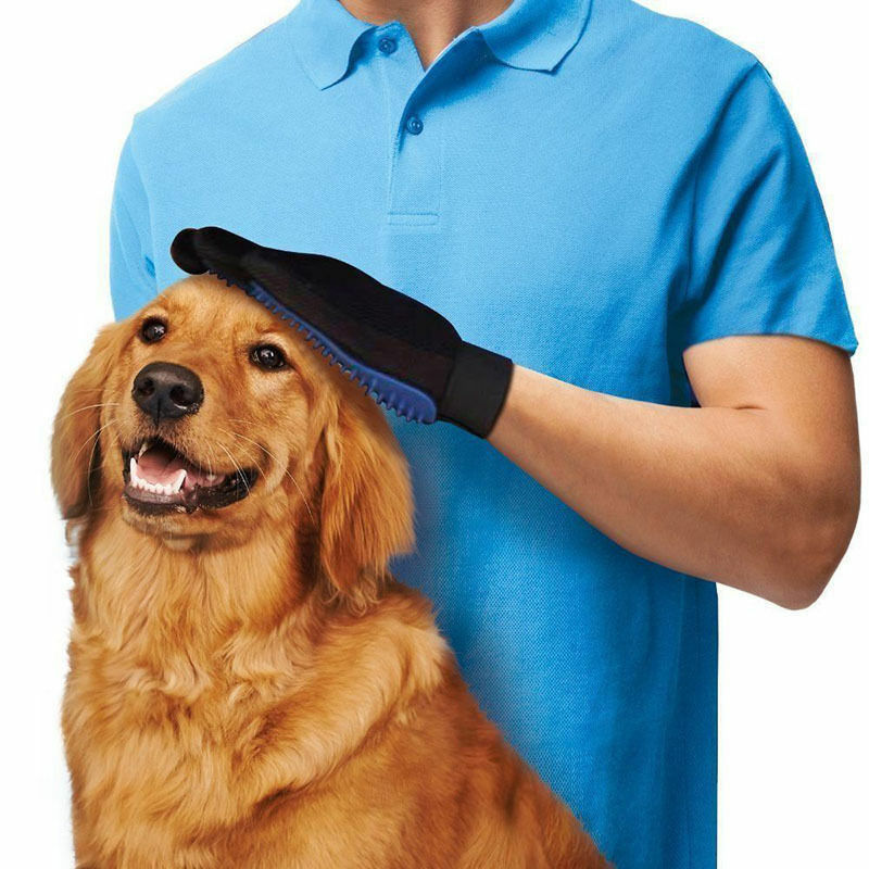 New Dog Cat Pet Grooming Glove Deshedding Brush Fur Remover Mitt UK