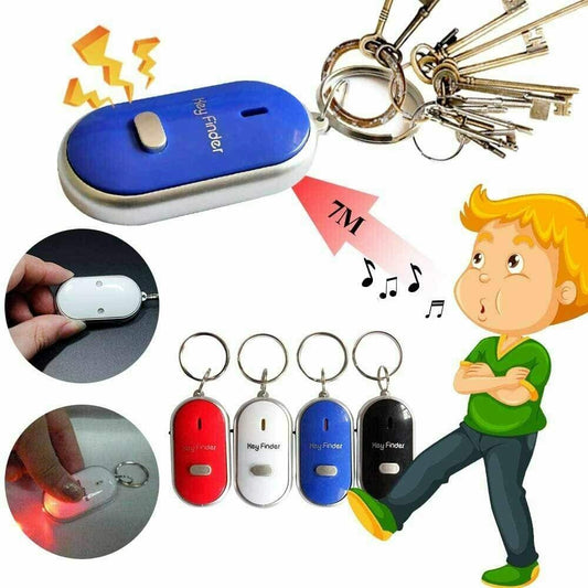 Lost Key Finder Whistle Beeping Flashing Locator Remote keychain LED Sonic torch