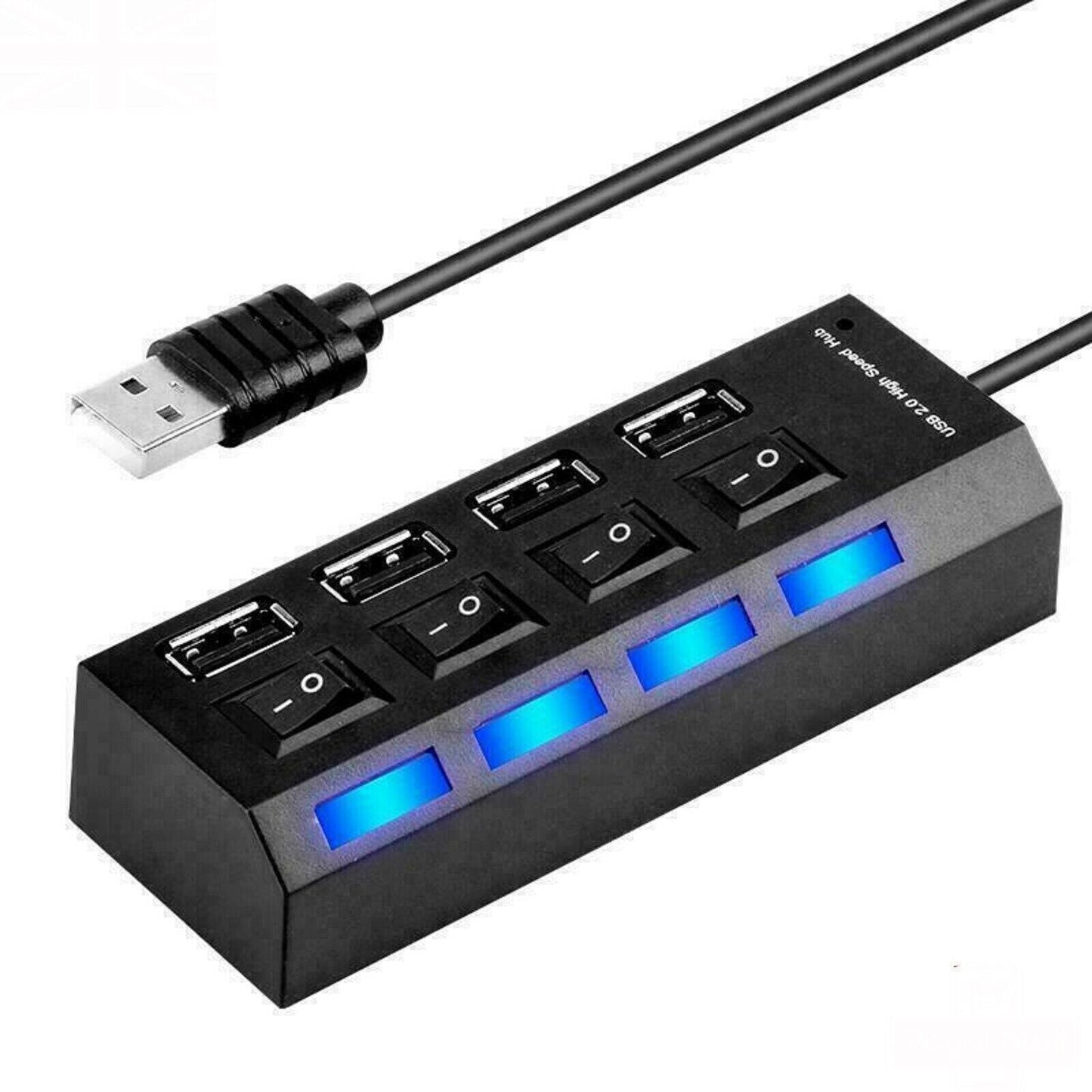 High Speed 4 Port USB HUB 2.0 Multi Splitter Expansion Desktop PC Laptop Adapter