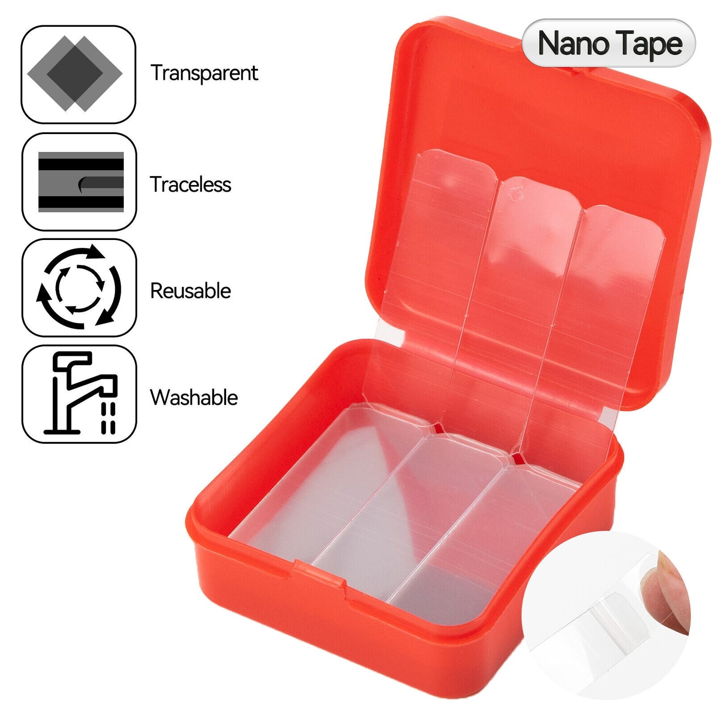 60pcs Reusable Nano Adhesive Tape