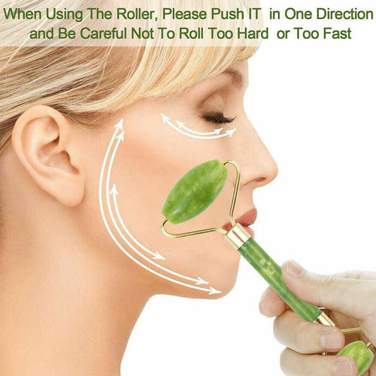 Jade Face Massage Roller Beauty Tool Facial Eye Neck Body