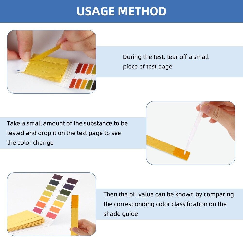 80 Pcs Full Range 1-14 pH Test Paper Strips Litmus Testing Indicator Universal