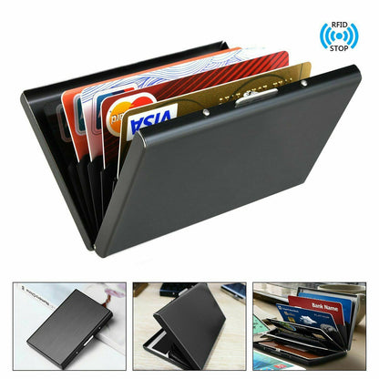 RFID Blocking Aluminum Protector Metal Wallet Credit Card Holders Thin Case Box