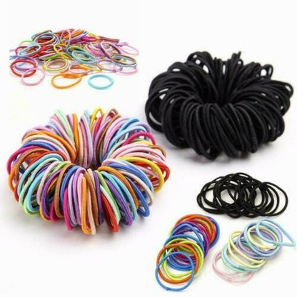 50 PCS Snag Free Thick Elastic Hair Bands Bobbles Band School Ponytail UK SELLER