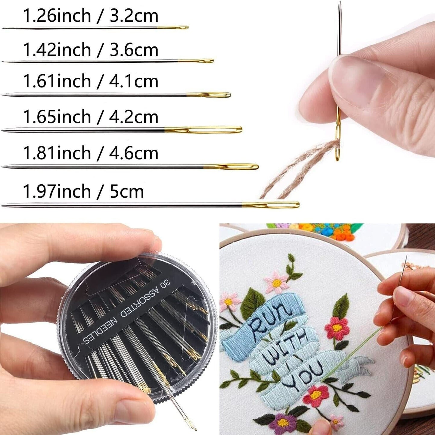 30Pcs Hand Sewing Needles