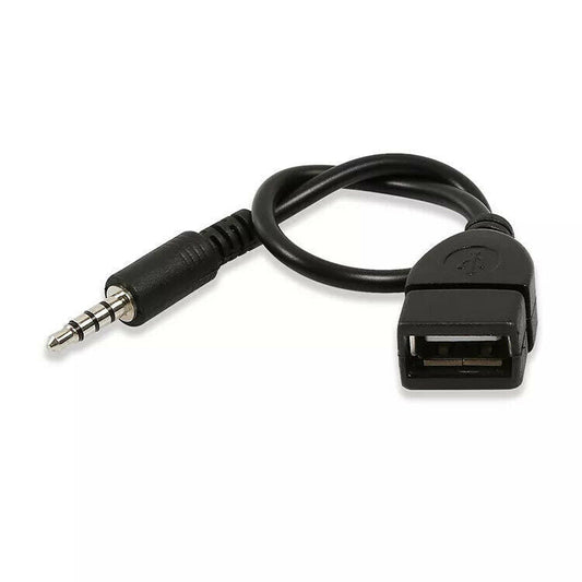 3.5mm AUX Audio Jack Plug Male to USB 2.0 Female OTG Converter Lead Adapter Car