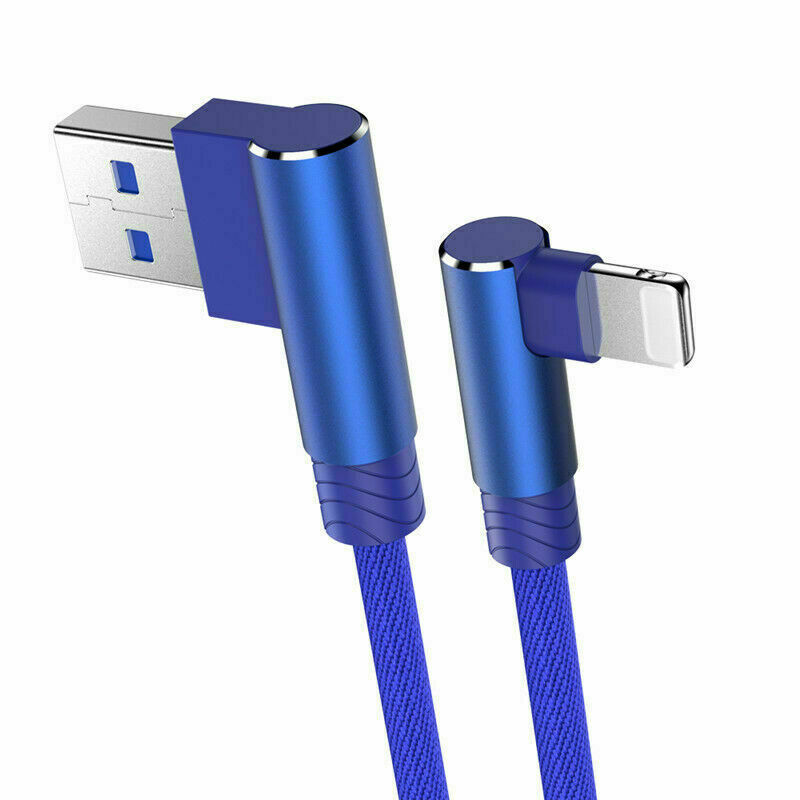 90 Degree Fast Charging Cable For IPhone IPad mini Charger Data Sync USB Lead UK