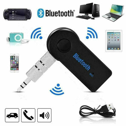 Wireless Bluetooth 3.5mm AUX Audio Stereo Music Car Receiver Adapter with Mic UK