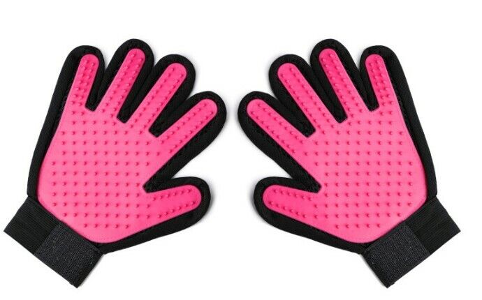 New Dog Cat Pet Grooming Glove Deshedding Brush Fur Remover Mitt UK