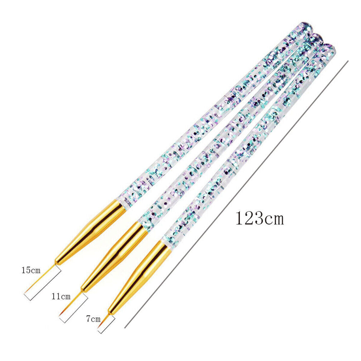 3Pcs Nail Art Brush Line Drawing Pen