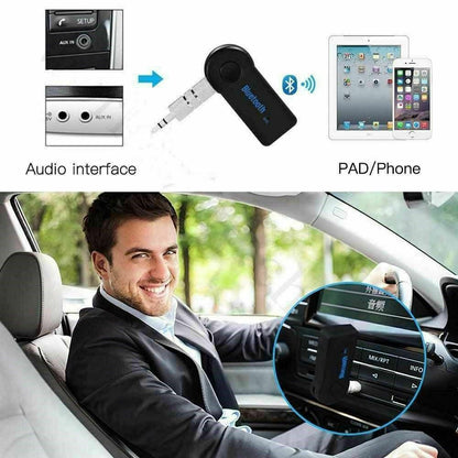 Wireless Bluetooth 3.5mm AUX Audio Stereo Music Car Receiver Adapter with Mic UK