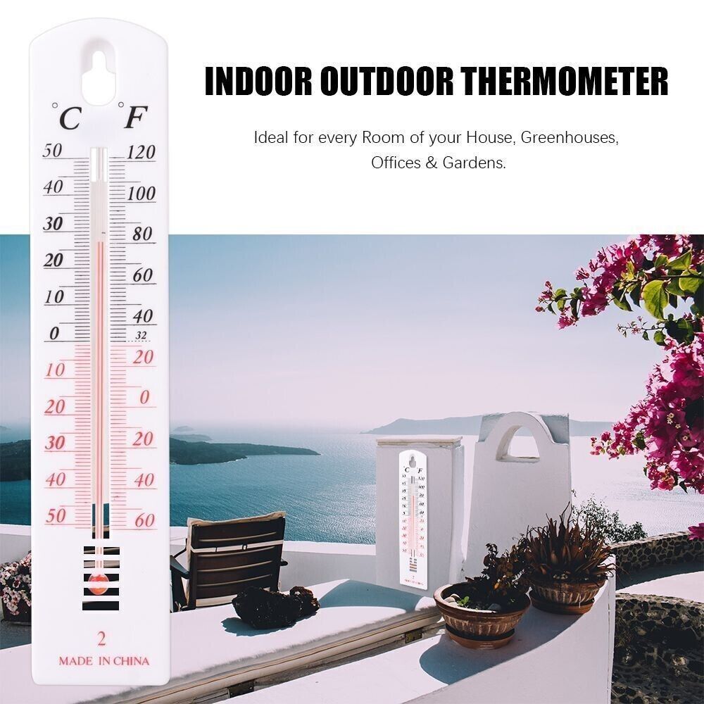 Wall Thermometer Indoor Outdoor Hang Garden Greenhouse House Office Room UK