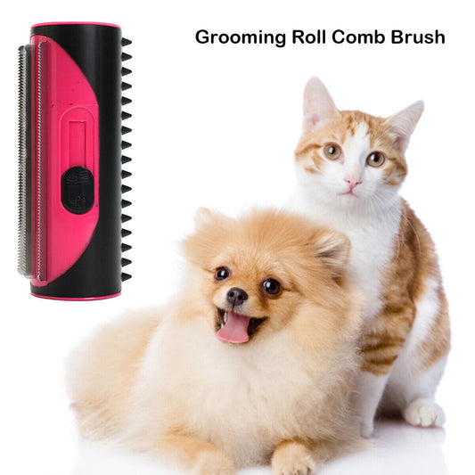 Pet Hair Fur Deshedding Shedding Trimmer Grooming Dog Cat Roll D Comb Brush Tool UK Stock