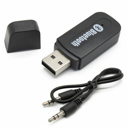 3.5mm to USB Bluetooth Wireless Receiver AUX Audio Stereo Music Adapter Car Kit