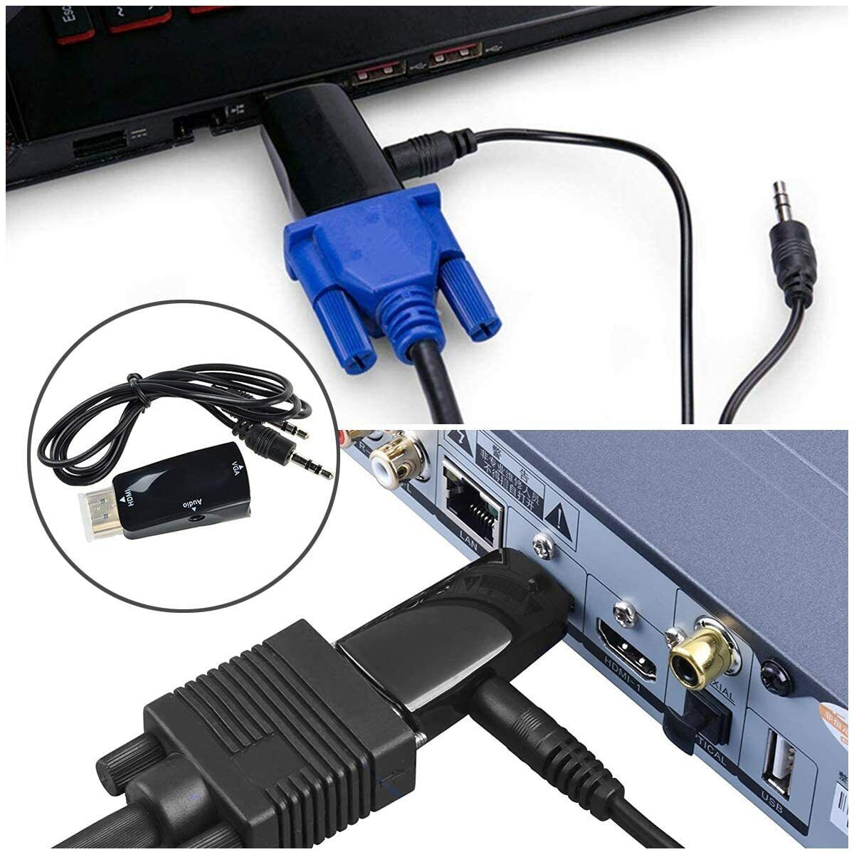 HDMI to VGA Adapter Converter with