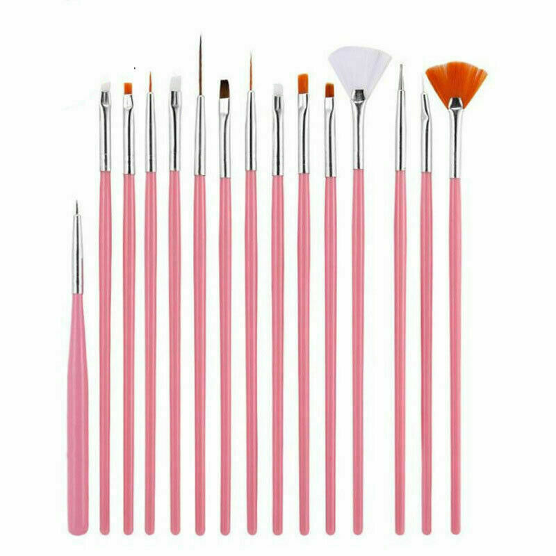 15 UV GEL & Acrylic Nail Art Design Dotting Painting Pen Polish Brush Set