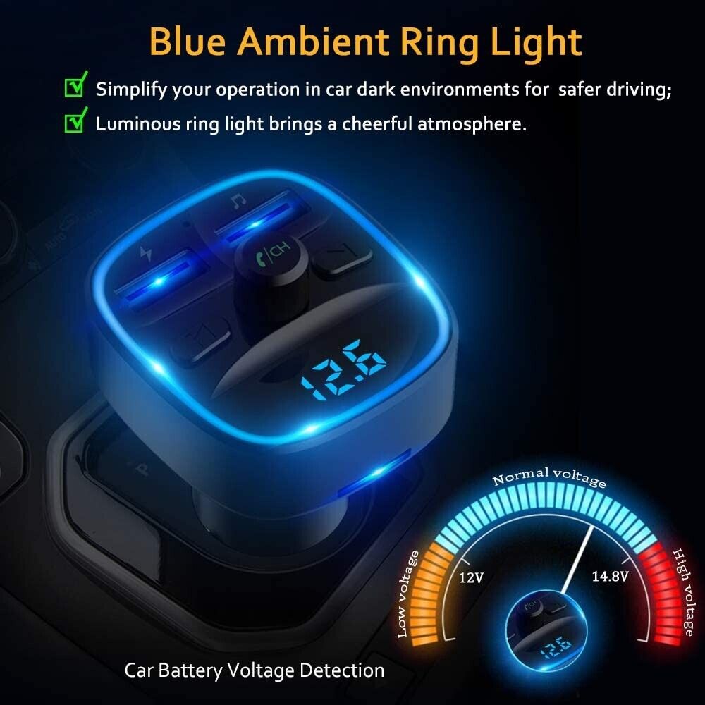 Bluetooth 5.0 Wireless Car FM Transmitter