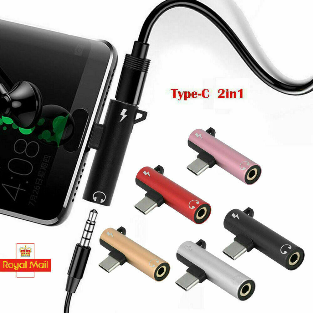 USB Type C To 3.5mm Audio Aux Headphone Jack Charger Adapter