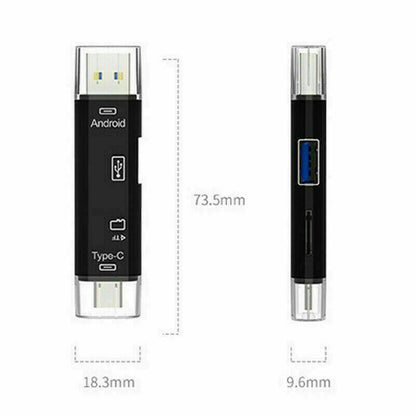 5 in 1 USB 3.0 Type C / USB / Micro USB SD TF Memory Card Reader