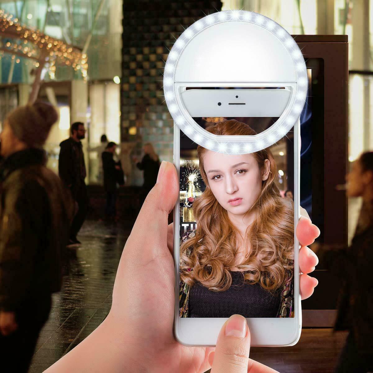 Selfie LED Light Ring Flash Clip Rechargeable Camera For Phone & Tablets