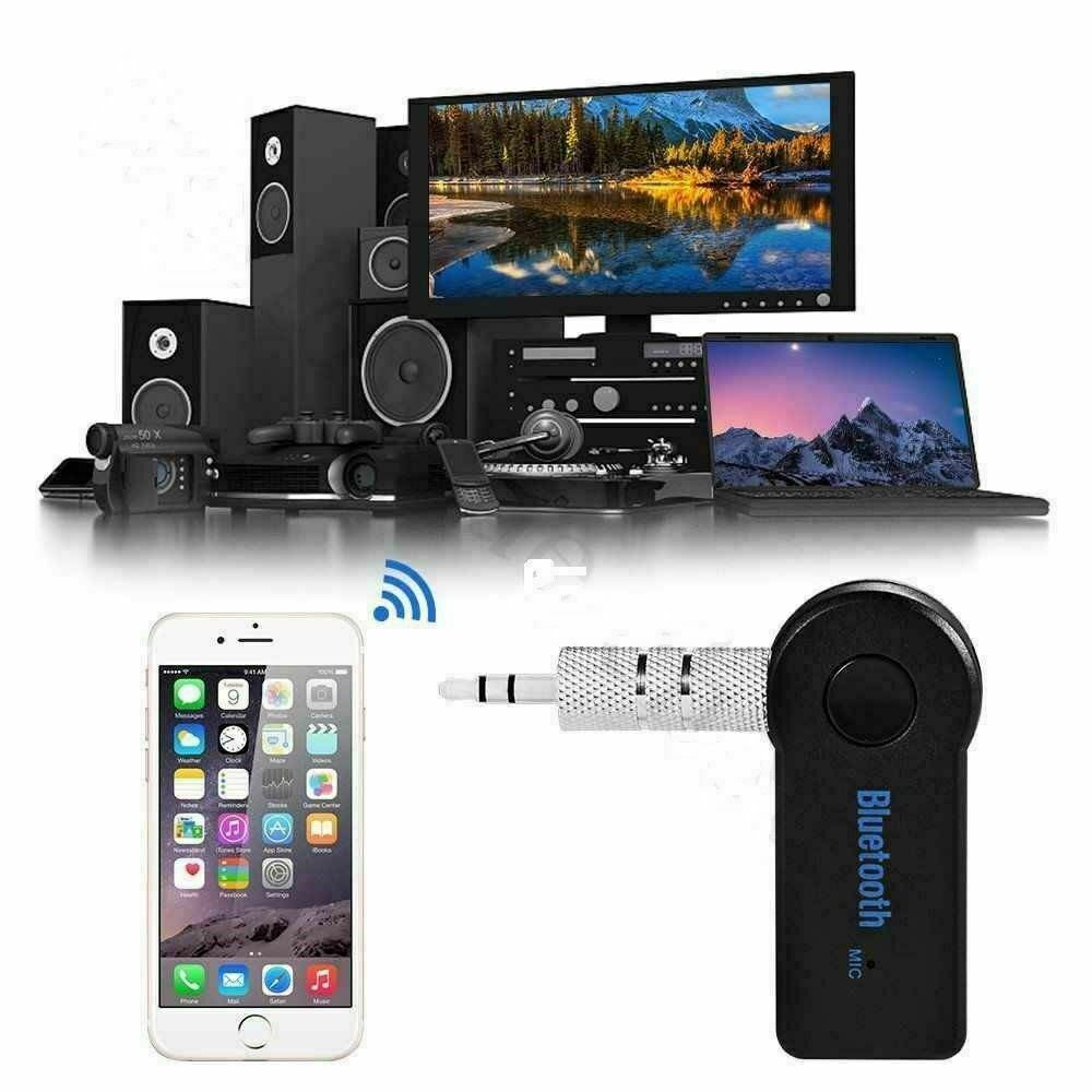 Wireless Bluetooth 3.5mm AUX Audio Stereo Music Car Receiver Adapter with Mic UK