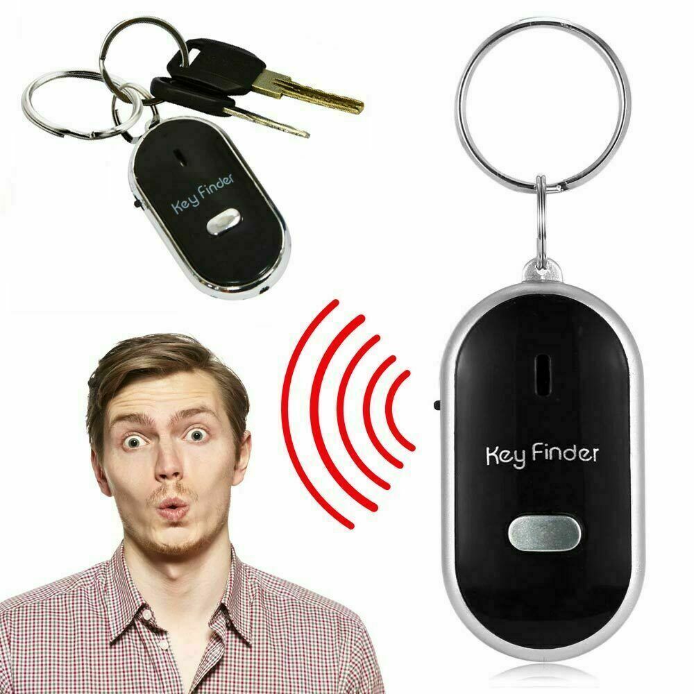 Lost Key Finder Whistle Beeping Flashing Locator Remote keychain LED Sonic torch