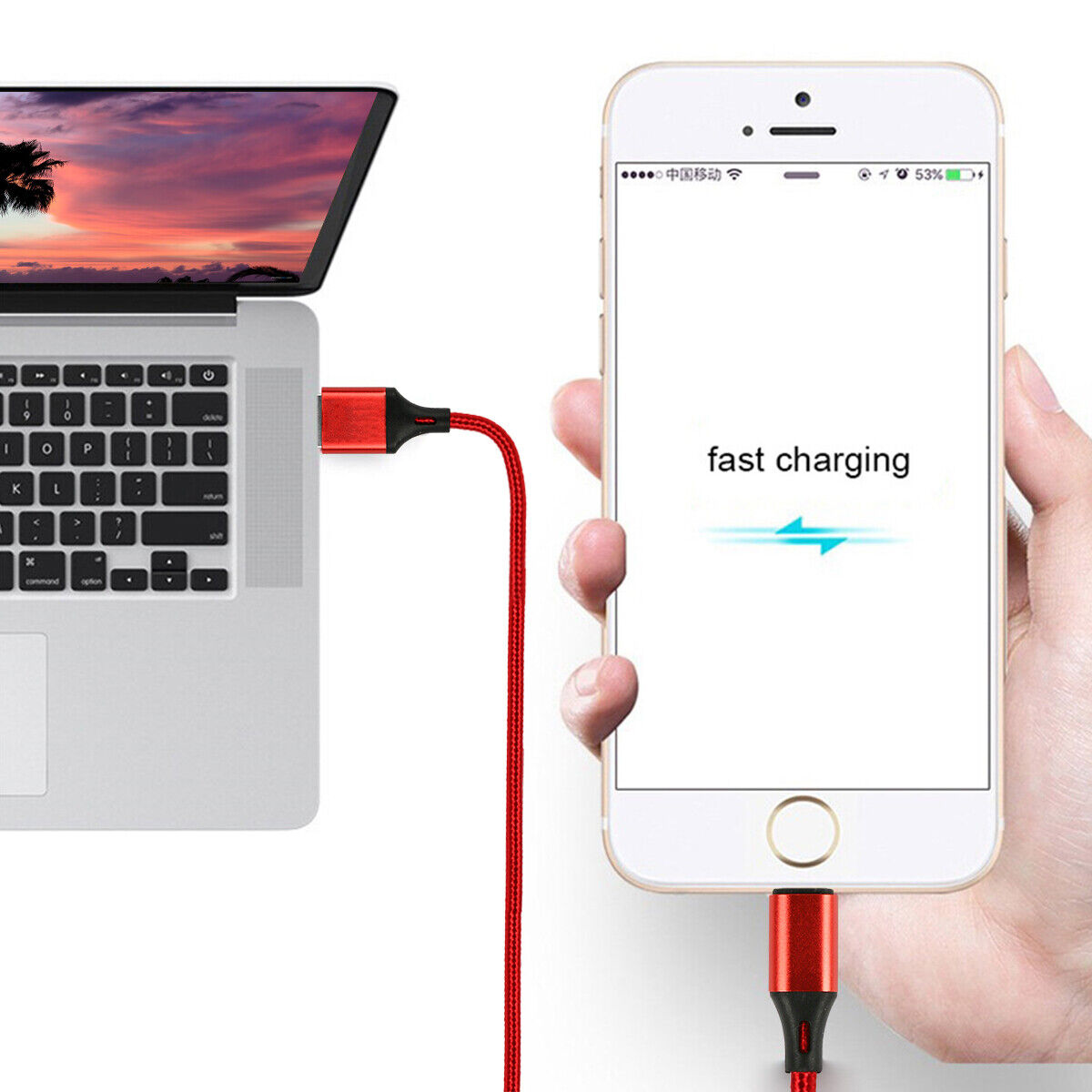 Universal 3 in 1 Multi USB Cable Fast Charger For IOS, Type-C