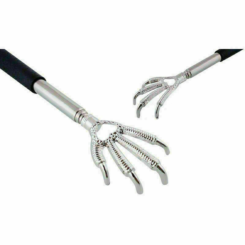 Extendable Back Scratcher Metal Telescopic Eagle Claw Portable Black Massager UK